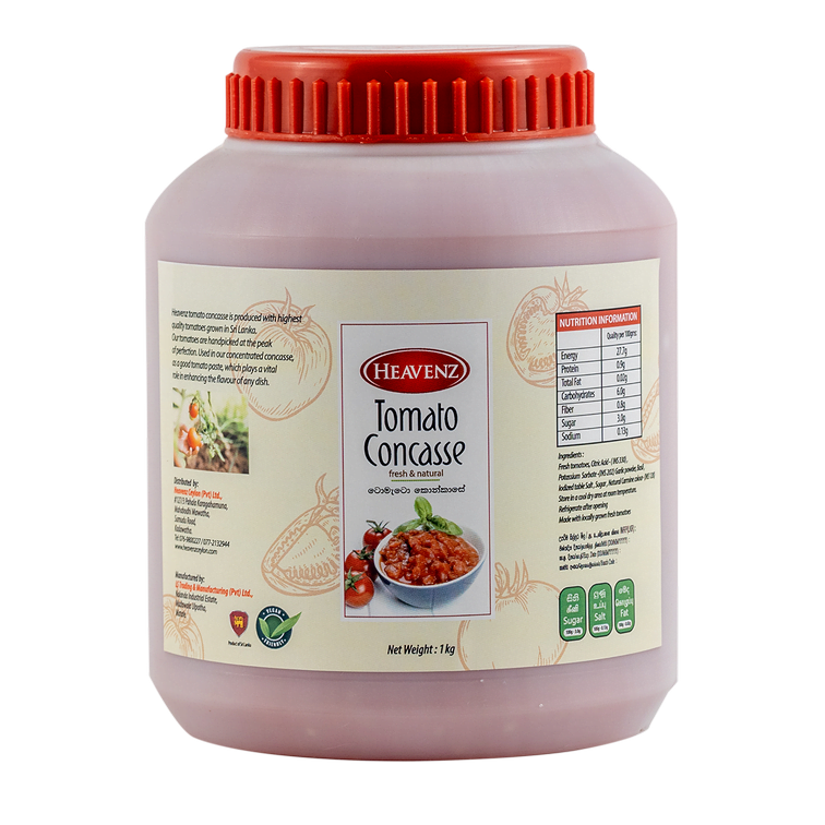 tomato concasse, pure, paste, wholesale, caterers packs, heavenz ceylon, sri lanka, tomato factory, tomato sauce factory, tomato wholesale, exporter