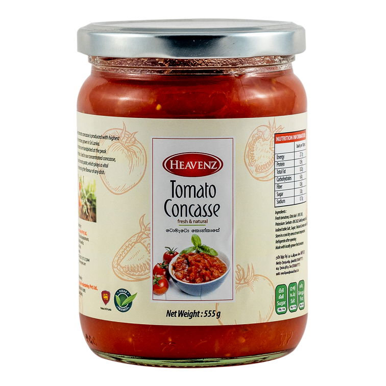 tomato concasse, pure, paste, wholesale, caterers packs, heavenz ceylon, sri lanka, tomato factory, tomato sauce factory, tomato wholesale, exporter